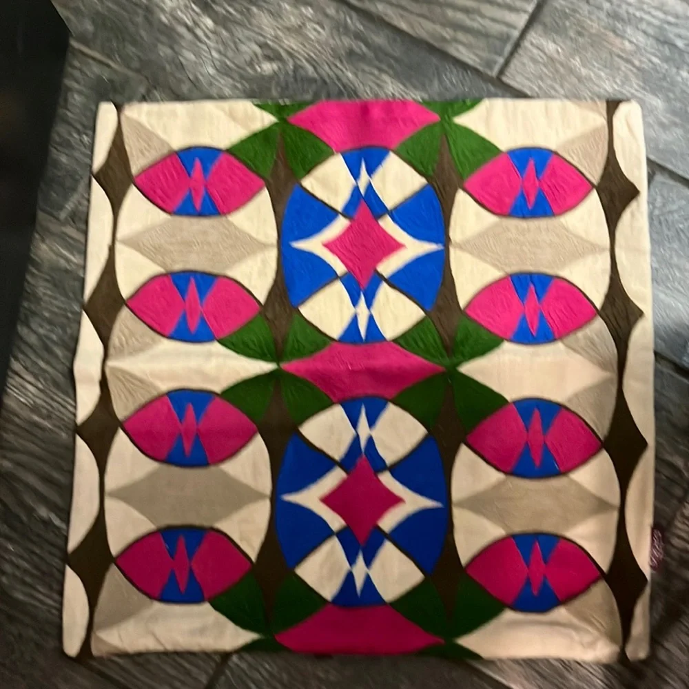 Embroidered accent pillow